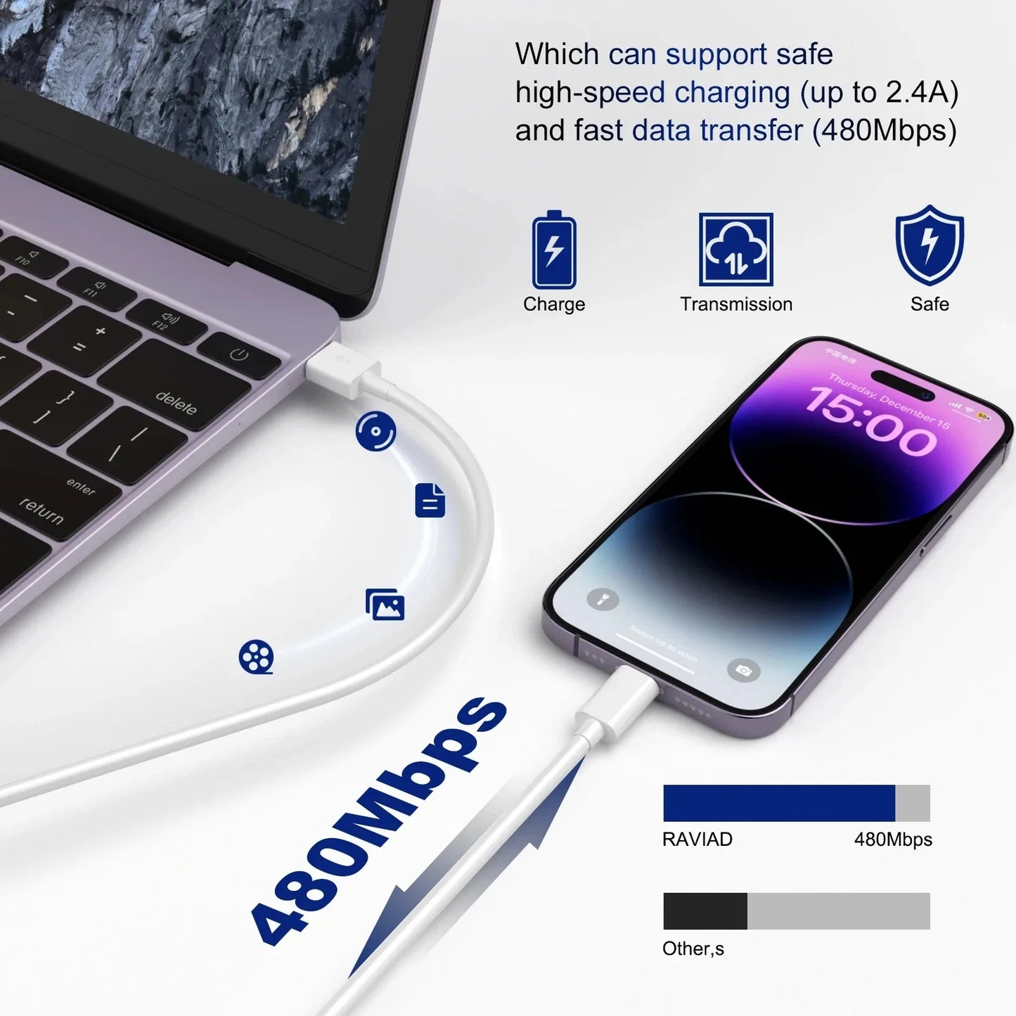 Xiao mi PD3.0 20W Lightning Cable Suitable for Apple 14 13 12 11 Pro Max X XR XS 8 7 Fast Charger USB Type-C Phone Accessories