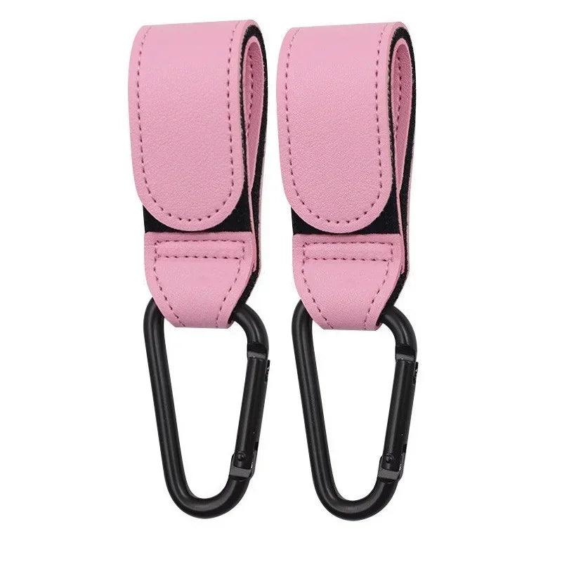 1/2pcs PU Leather Baby Bag Stroller Hook Pram Cart Organizer 360 Degree Rotatable Hook High-quality Crochet Stroller Accessories