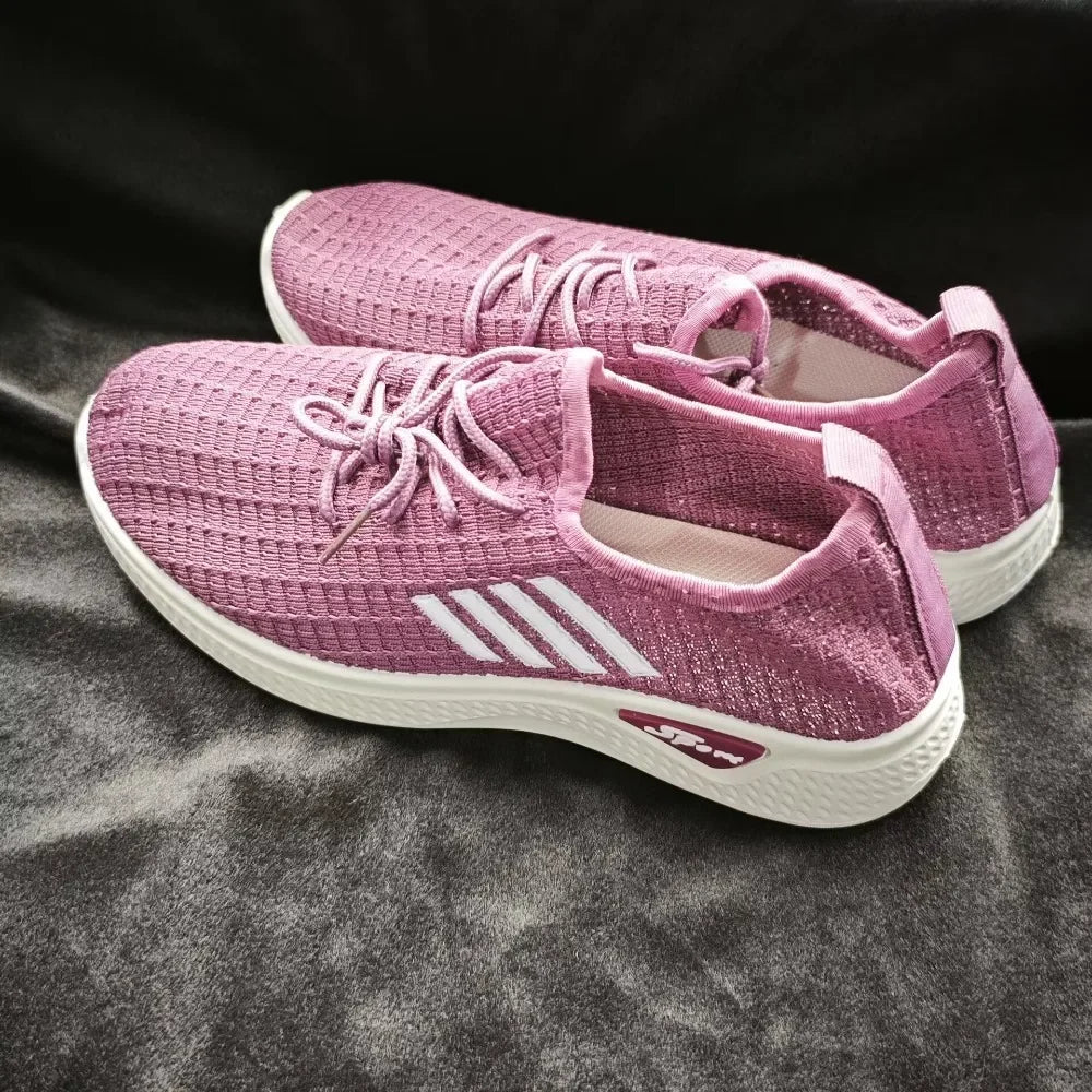 New 2025 Trendy Women's Mesh Low-Top Running Sneakers with Air Mesh for Spring and Summer Women Flat Shoes
