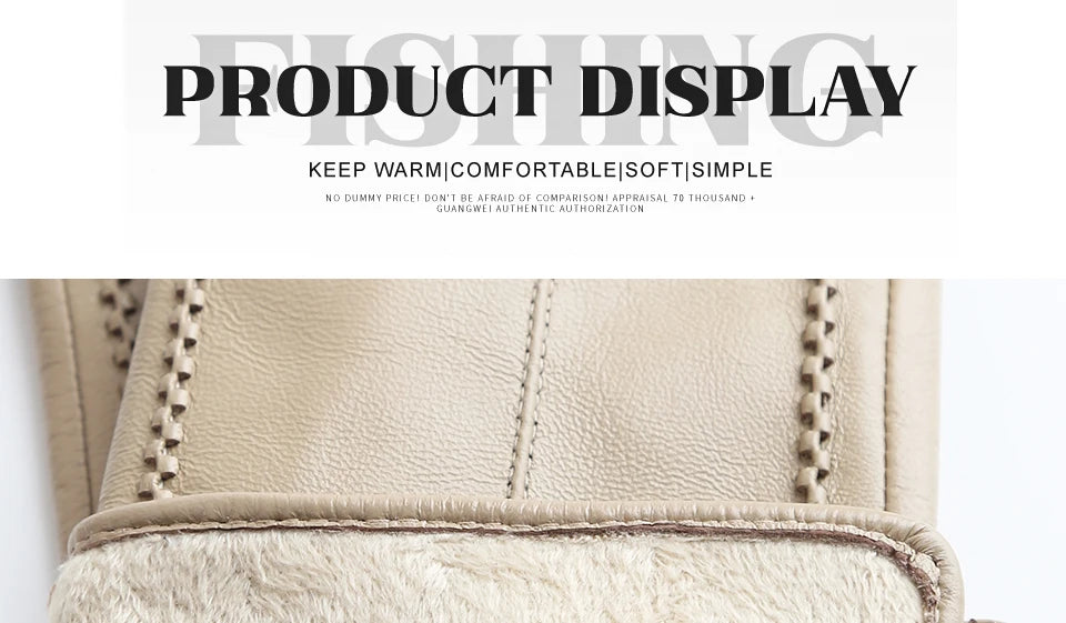 Women's sheepskin gloves winter warm plus velvet short thin touch screen driving color women's leather gloves good quality -2226