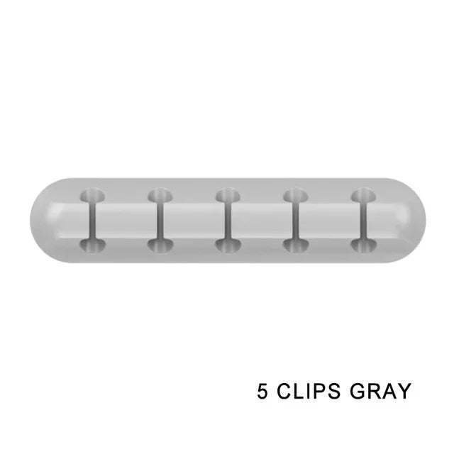 Silicone USB Cable Organizer USB Charging Cable Winder Desktop Tidy Management Clips Cable Holder For Mouse earphone Accessories