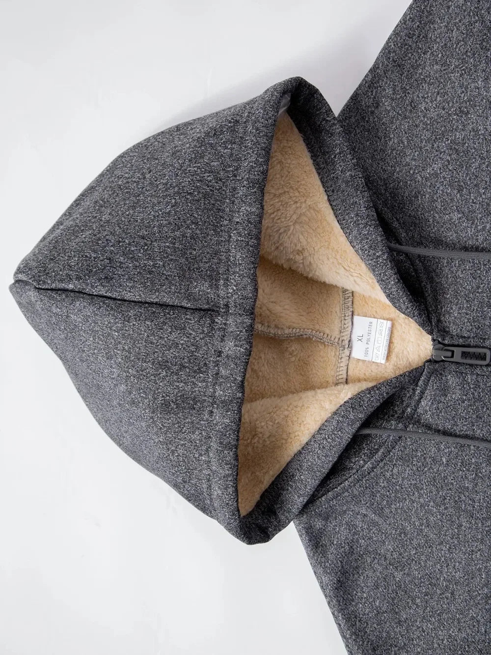 Herren Winter Reißverschlussjacke Fleece Warm Winddicht Kapuzenpullover Schwergewicht Strickjacke Lässig Sport Langarm Sweatshirts Kapuzenmantel