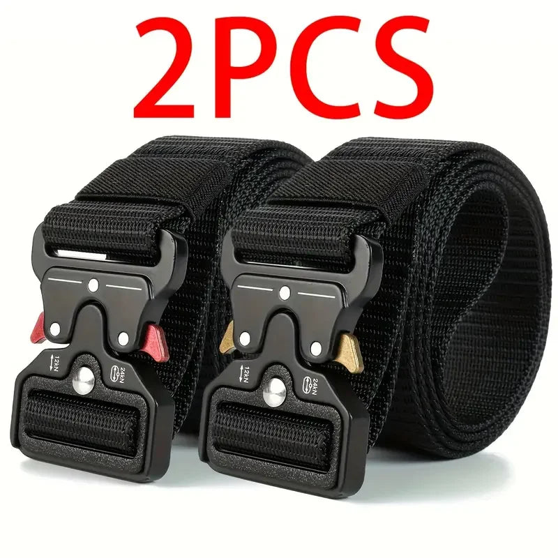Ceinture tactique authentique à dégagement rapide, ceinture militaire d'extérieur en nylon souple véritable, accessoires de sport pour hommes et femmes, ceinture noire