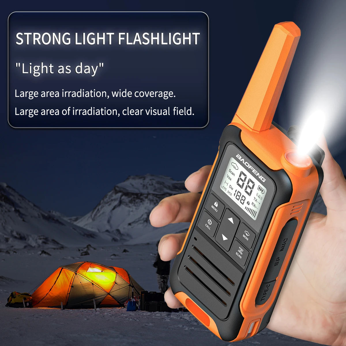 2pcs Baofeng F22 Mini Walkie Talkie PMR Long Range Rechargable Portable Kids Two Way Radio Type-C Charger for Camping Trip - Shoppiline