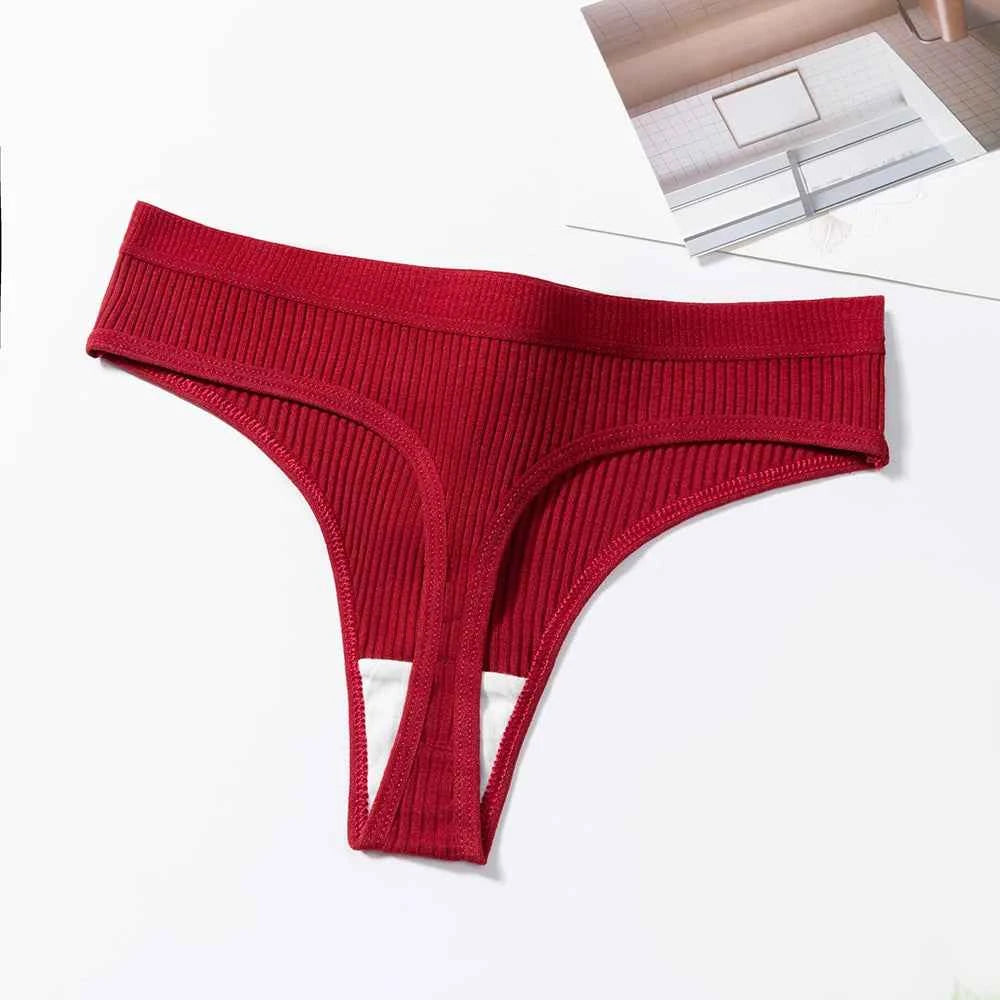3Pcs/Set Thongs Women's Panties Striped Briefs Girls Solid Color Elastic Underwear Female Sexy Lingeries Hot Comfort G-string