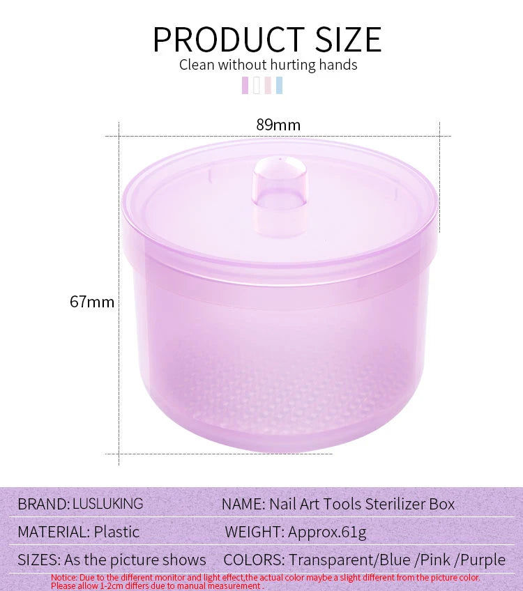 Nail Drill Bits Disinfection Box Double Layer Filtration Cleaning Box Manicure Storage Case Nail Brush Cleaning Container