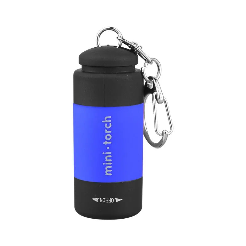 USB Rechargeable LED Multifunctional Strong Light Pocket Keychain Flashlight Waterproof Outdoor Hiking Camping Mini Flashlight