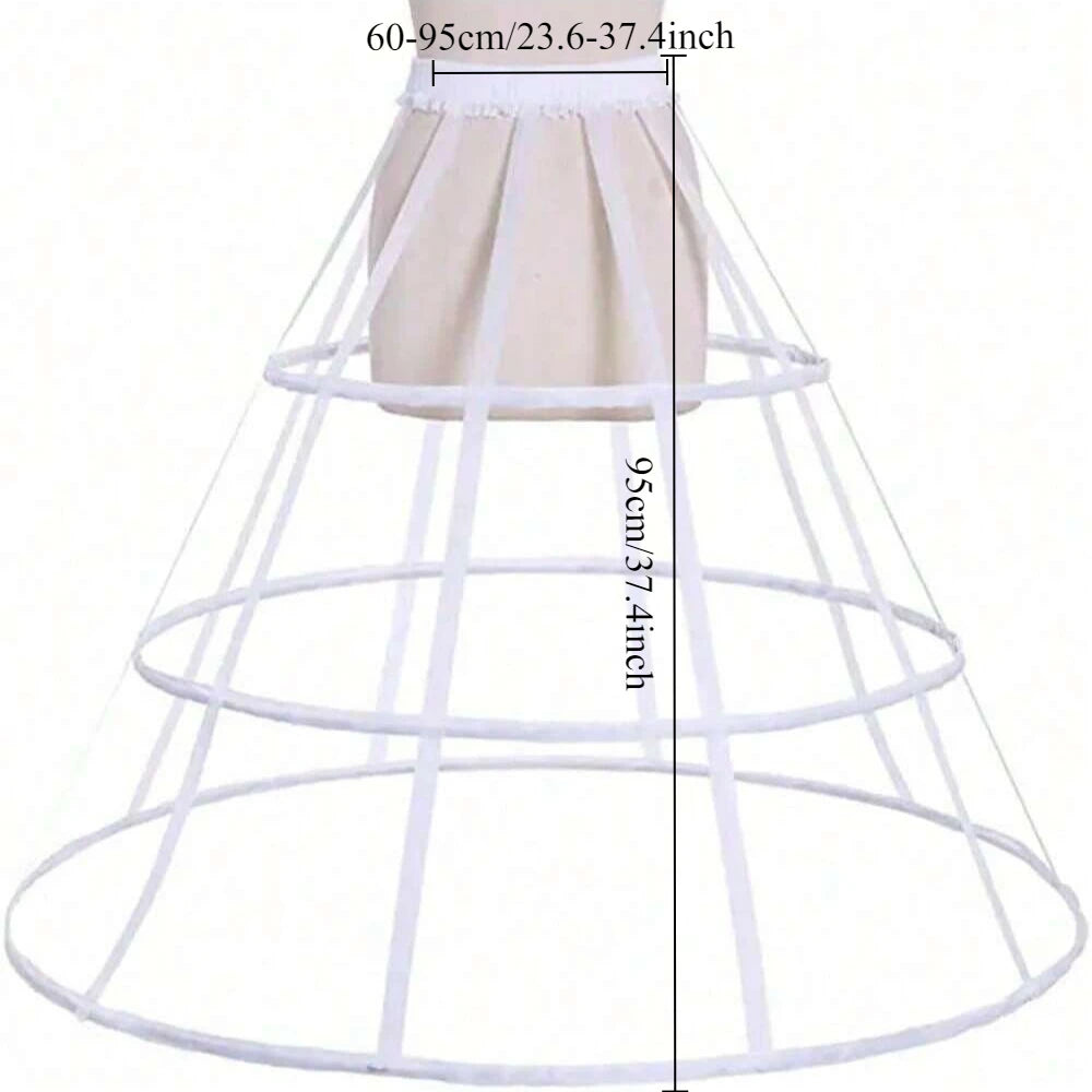 Girls 3 Hoops Crinoline Cage Bustle Petticoat Women Adjustable Pannier for dress