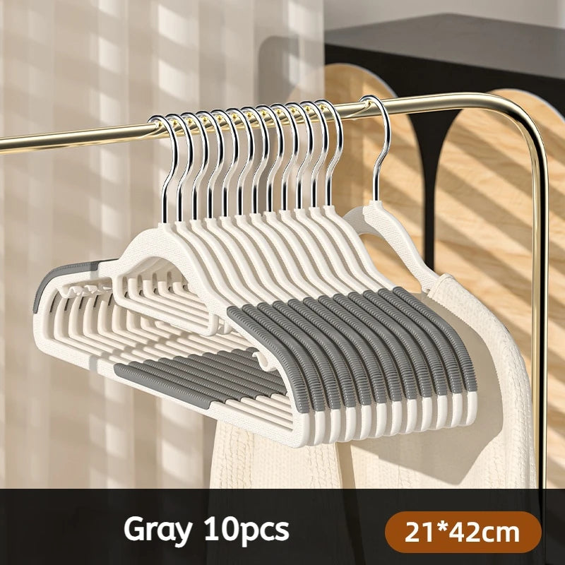10Pcs Black/Orange/Grey Multifunctional Wet and Dry Household Hanger Suitable for Hanging Clothes Bedroom Wardrobe Anti-Slip - Shoppiline