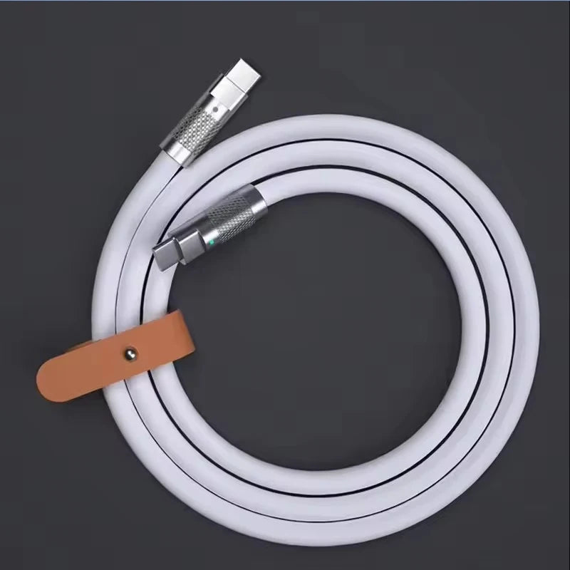 120W 6A Cable  Super Fast Charge PD Type C Liquid Silicone Cable 1M 1.5M 2M Cable C To C Quick Charger Cable for Xiaomi iPhone