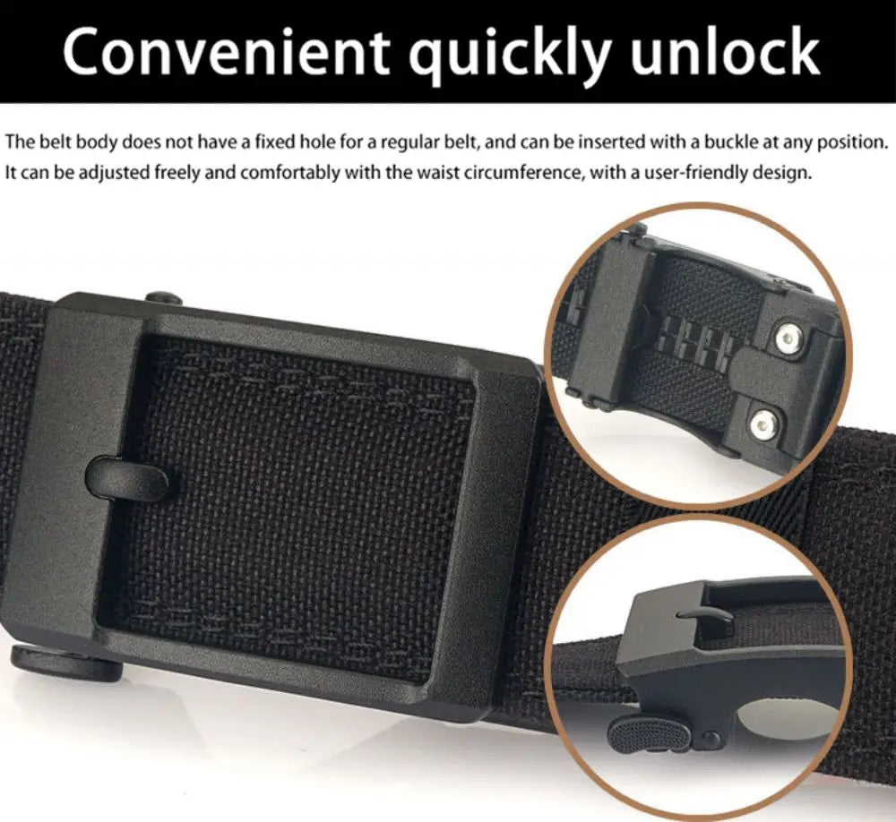 1pc Men's Belt Outdoor Multi Function Alloy Buckle Tactical Belt Canvas For Nylon Belt Training Quick Hanging Belts Neutral Belt