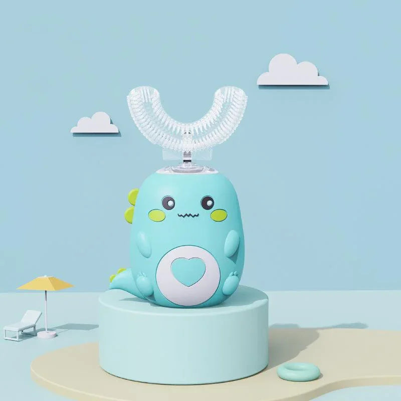 Kids U-Shaped Electric Toothbrush, Food Grade Silicone 360° Automatic Clean USB Charging Smart Oral Care Children Toothbrush