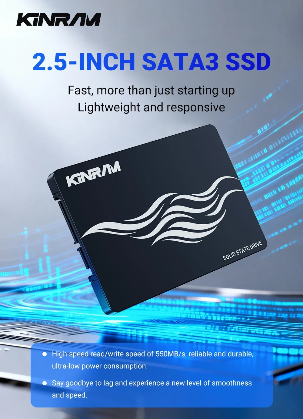 KinRam 256GB SSD 512GB 64GB 2.5 SATA 3 PC Desktop Hard Disk 120GB 128GB 240GB HDD Internal SATA3 Solid State Drive For Laptop