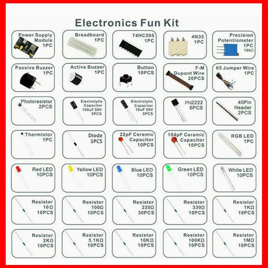 Start 830 Breadboard Kit MB-102 for UNO R3 Component Pack Beginner  Electronic Components Electrolytic Capacitor Resistor led - Shoppiline