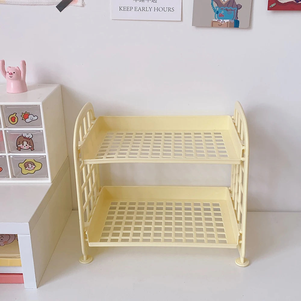 High Appearance Horizontal Desktop Storage Shelf Simple Multi-storey Dormitory Storage Shelf Computer Office Available