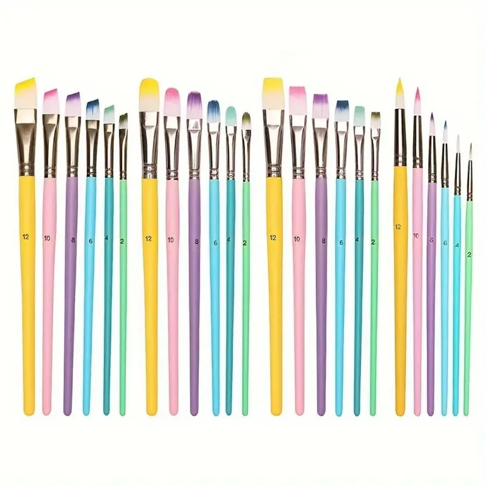 6Pcs Professional Paint Brushes Set, Artist Paintbrush, Easter Egg Brush, Art Painting Supplies, Nylon Round Pointed Flat for Acrylic