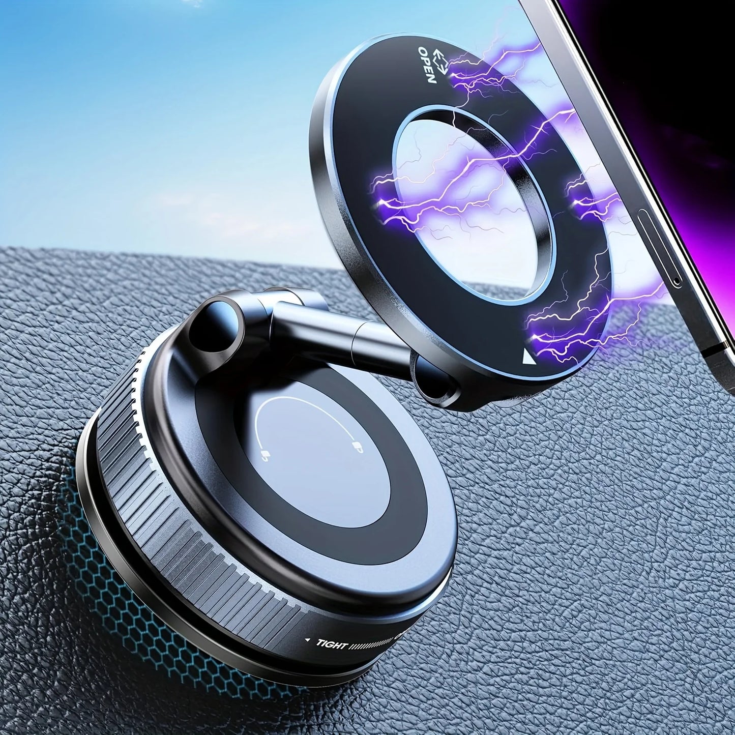 Vacuum Magnetic Suction Cup Phone Mount for Car/Gym/Mirrora/Smooth Surface/Bathroom Mirror,360° AdjustablePhoneHolderfor iPhone. - Shoppiline