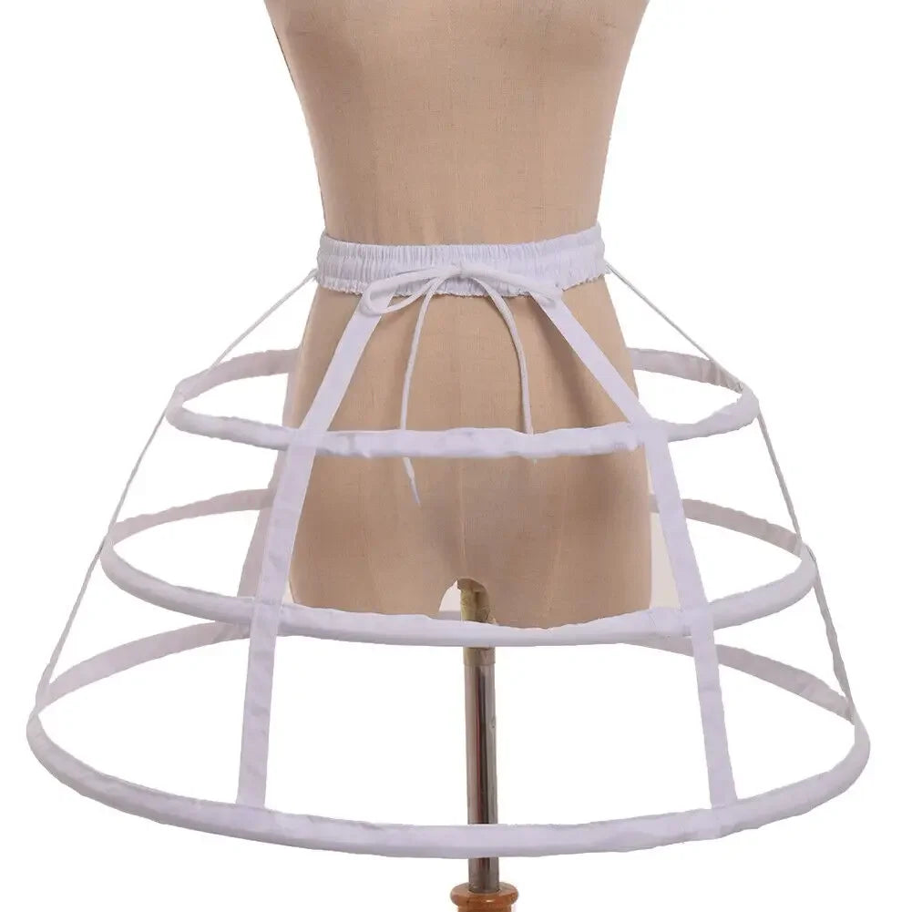 Girls 3 Hoops Crinoline Cage Bustle Petticoat Women Adjustable Pannier for dress