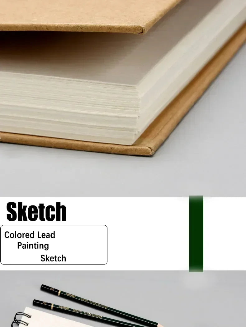 Art Sketchbook 160gsm 30 Sheets/60 Pages Drawing Watercolor Spiral Notebook For Sketching