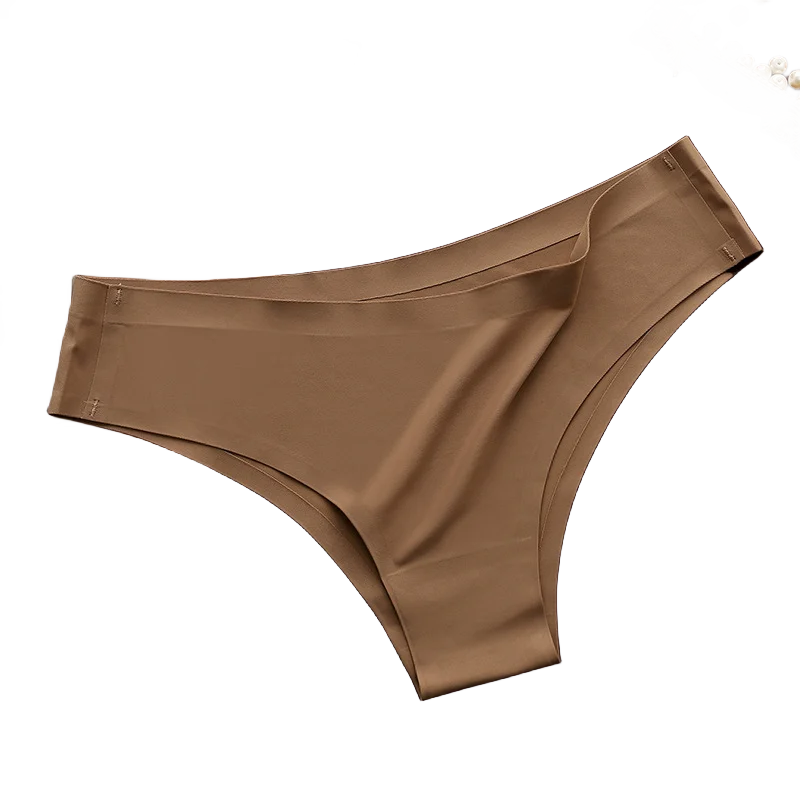 4PCS/Set Seamless Brazilian Panties Women's Sexy Lingerie Cool Ice Silk Low Waist Briefs Soft Solid Ultra-thin Bikini Underwear