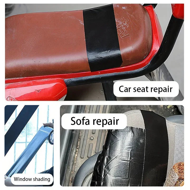 Black Cloth-based Tape for Leather Repair - Wear-resistant, Suitable for Cushion, Seat Sofa Leak & Damage Repair