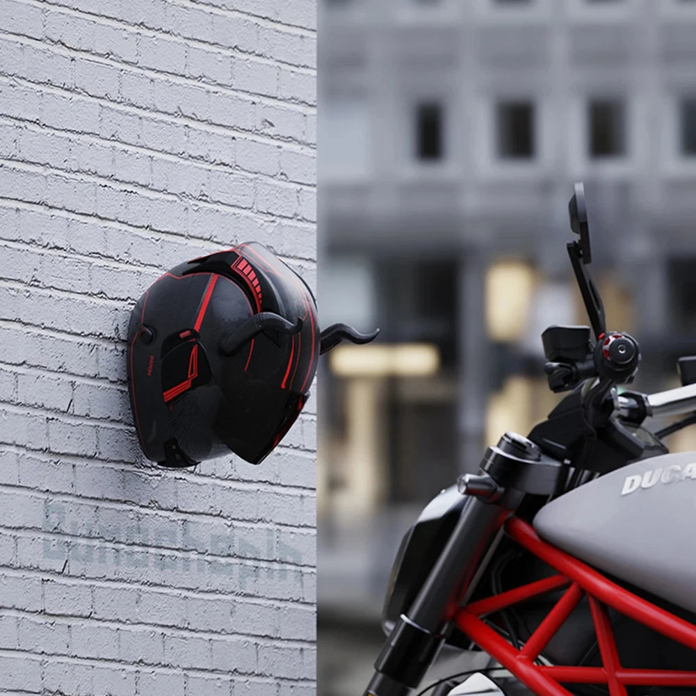 Motorcycle Helmet Hook Racks Kitchen Cabinet Shelf Wall Mount Hook Multipurpose Display Hanger Stand Wall-Mounted Storage Holder