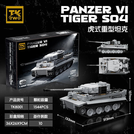 1544 Pcs Ww2 German Army PANZER VI TIGER SO4 Tank World War II Building Blocks Bricks Collection Model Educational Toys Gifts