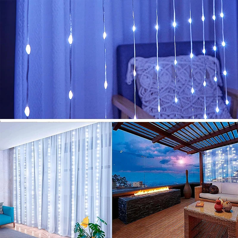 Remote Control USB Fairy Lights 3M LED Curtain String Lights for Christmas Home Bedroom Decor Festive Party New Year Wedding
