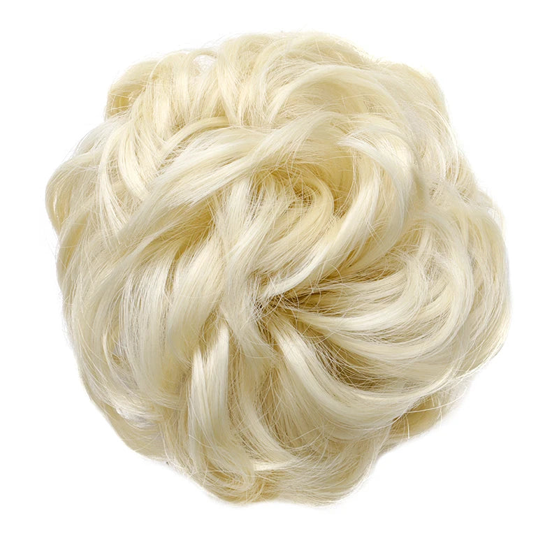 Synthetic Messy Bun Chignon Donut Hair Pad Elastic Hair Rope Rubber Band Black Brown Blonde Hairpiece for Women