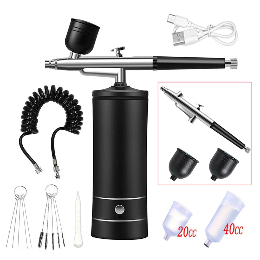 Airbrush Nail with Compressor Portable Air Brush with Compressor For Nails Art Cake Painting Craft Airbrush Nail Art Compressor - Shoppiline