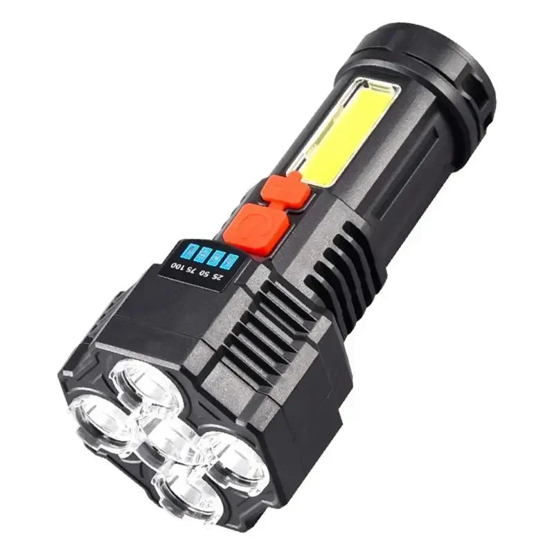 5 LED High Power Led Flashlights Rechargeable Camping Torch 5 Lighting Modes For Outdoor Camping Adventure Lamp with Side Light