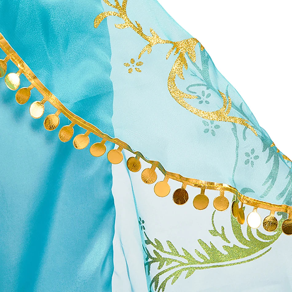 Kinder Arabische Prinzessin Kleid Mädchen Halloween Jasmin Kostüm Kinder Karneval Cosplay Party Verkleidung Mädchen Pailletten Festzug Outfit