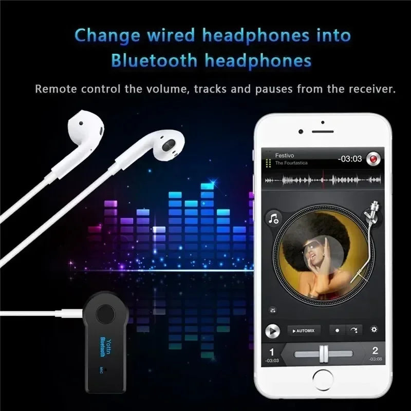 AUX Bluetooth 5.0 Receiver,Wireless Bluetooth5.0 Car 3.5mm Socket Adapter,Audio Converter Mobile Phone Hands-Free Stereo Adapter