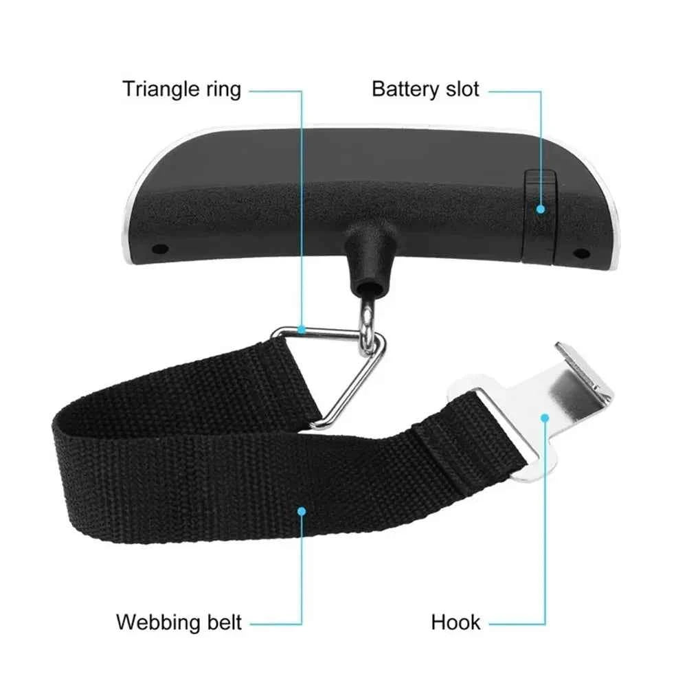 50kg Portable Hanging Scale Electronic Hand Luggage Scale Digital Display Suitcase 110lb Travel Baggage Bag Weighing Tools