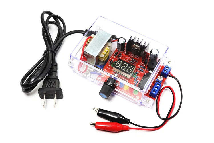 Electronic DIY LM317 Adjustable Voltage Regulated Kit DC Step-down Power Supply Making Parts With Case Soldering Assembly 220V - Shoppiline