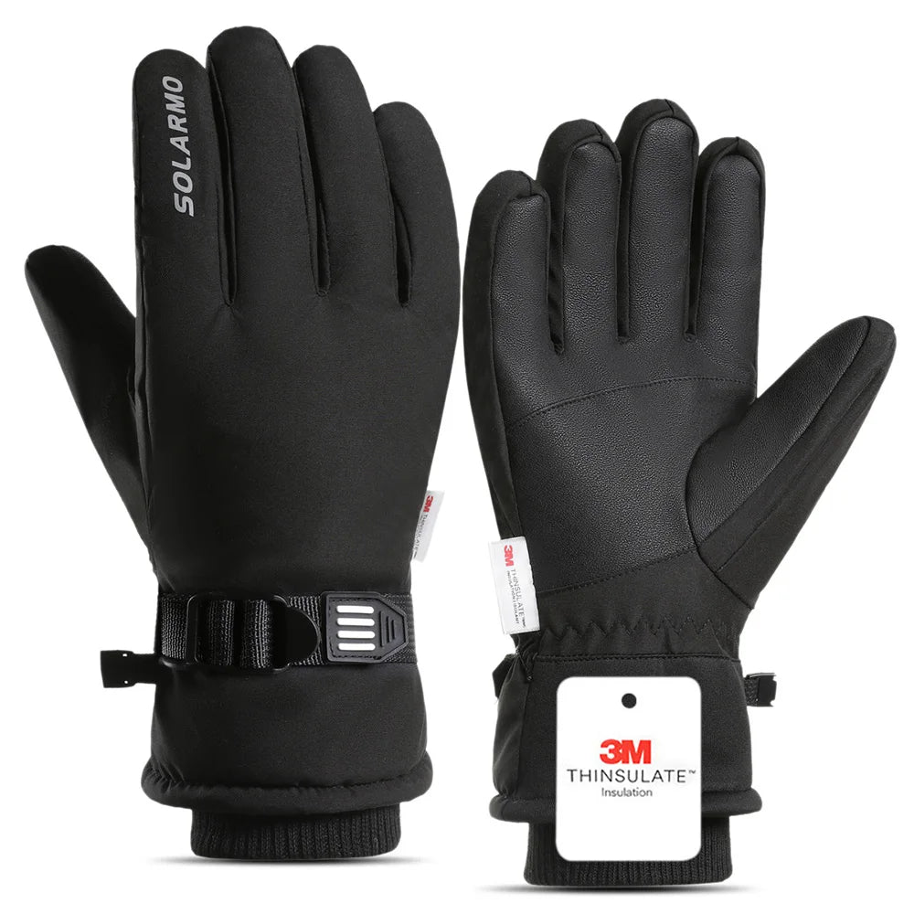NEWBOLER Keep Warm Bicycle Gloves Full Finger Men Winter Autumn Windproof Cycling Glove Touch Screen MTB Road Bike Gloves