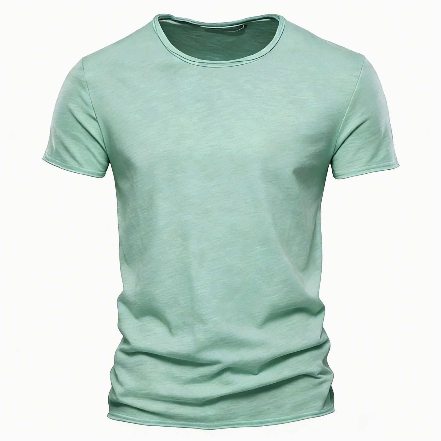 AIOPESON100% Cotton Men T-shirt V-neck Fashion Design Slim Fit Soild T-shirts Male Tops Tees Short Sleeve T Shirt O-neck For Men