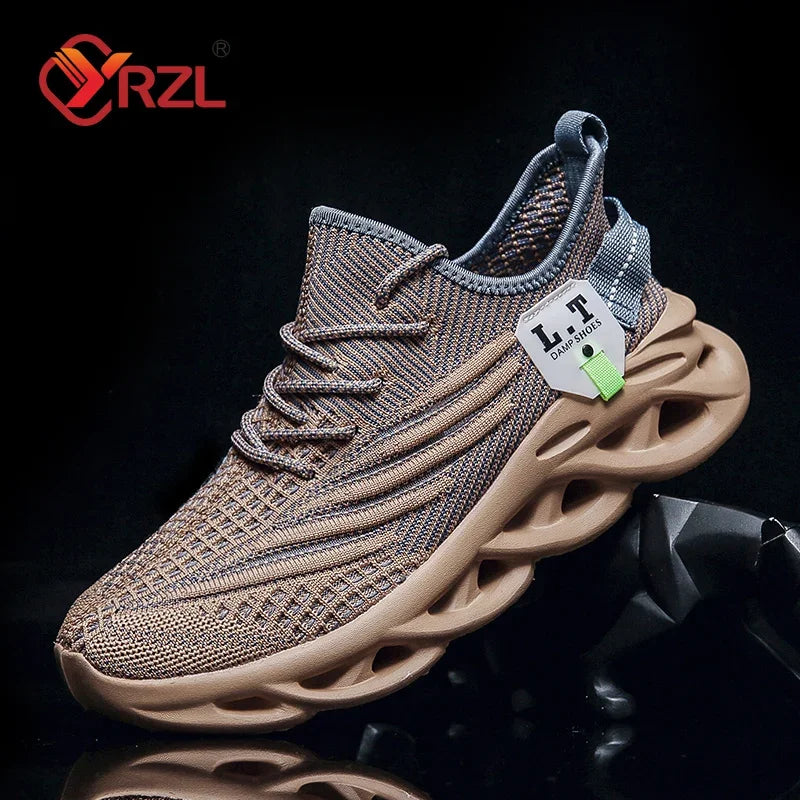 YRZL Men Sports Running Black Jogging Shoes Casual Sneakers Outdoor Breathable Mesh Women Light Shock-absorption Sneakers Men - Shoppiline