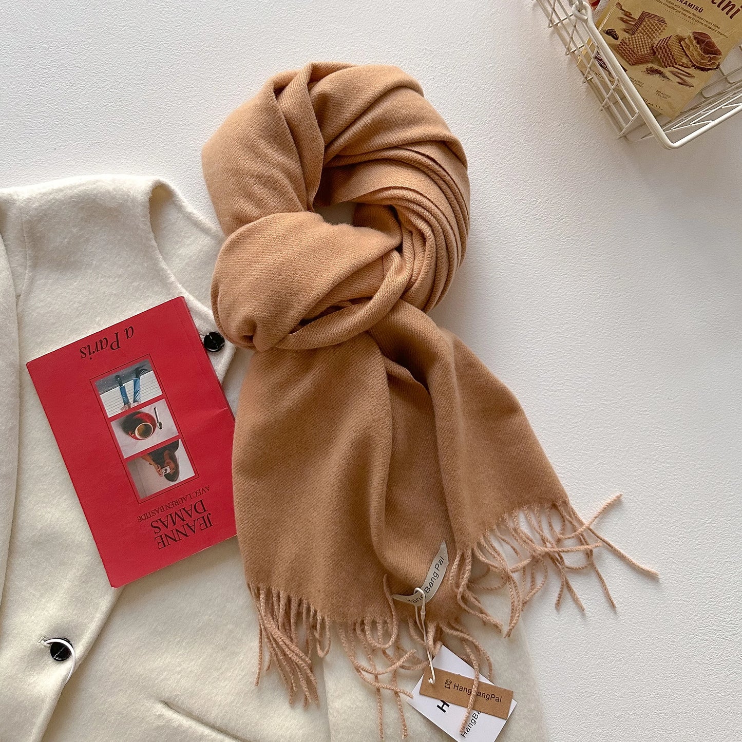 2025 New Winter Wool Scarf For Women Long Warm Cashmere Scarves Hijab Solid Lady Shawl Wrap Female Pashmina Bandana Head Scarfs