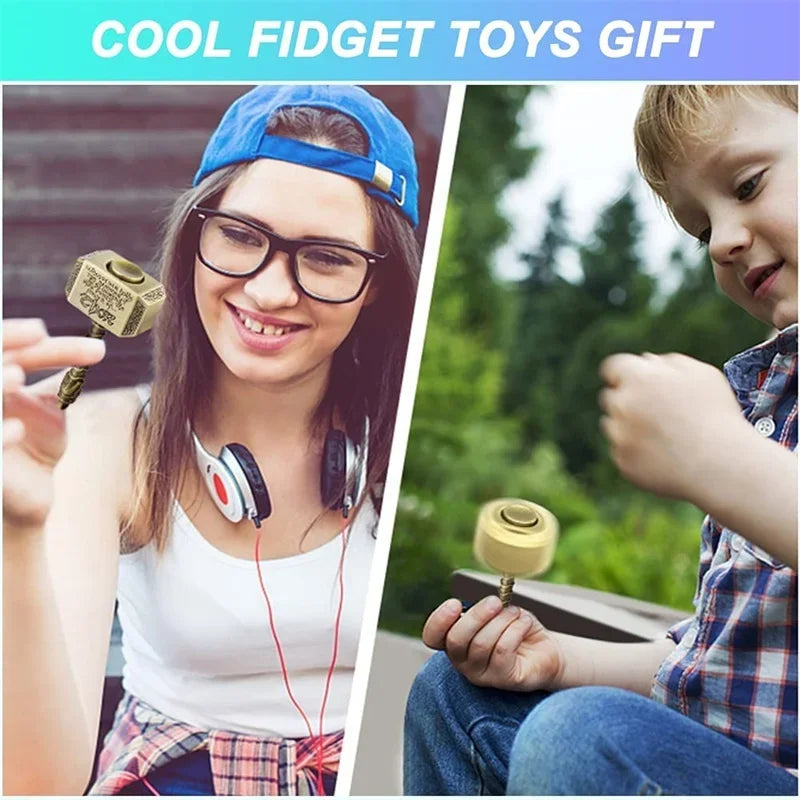 Kreisel-Fidget-Spinner aus Metalllegierung für Erwachsene, Anti-Stress-Spielzeug, Fingergyroskop, Anti-Angst-Metallhammer-Spielzeug