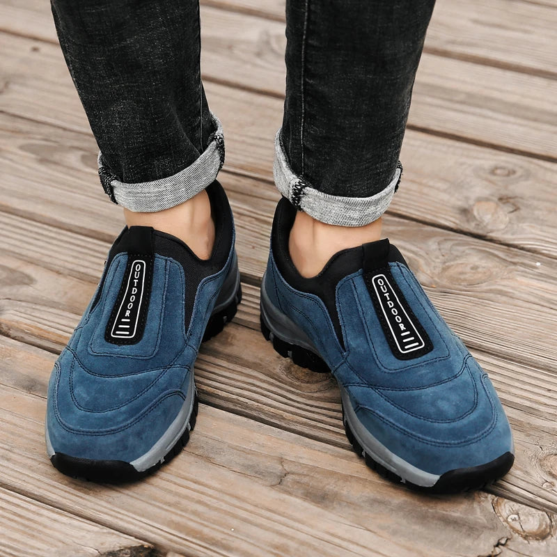 Classic Outdoor Men Sneakers Spring Slip On Casual Shoes Breathable Suede Leather Shoe Anti-skid Walking Shoe Hot Sale Footwear