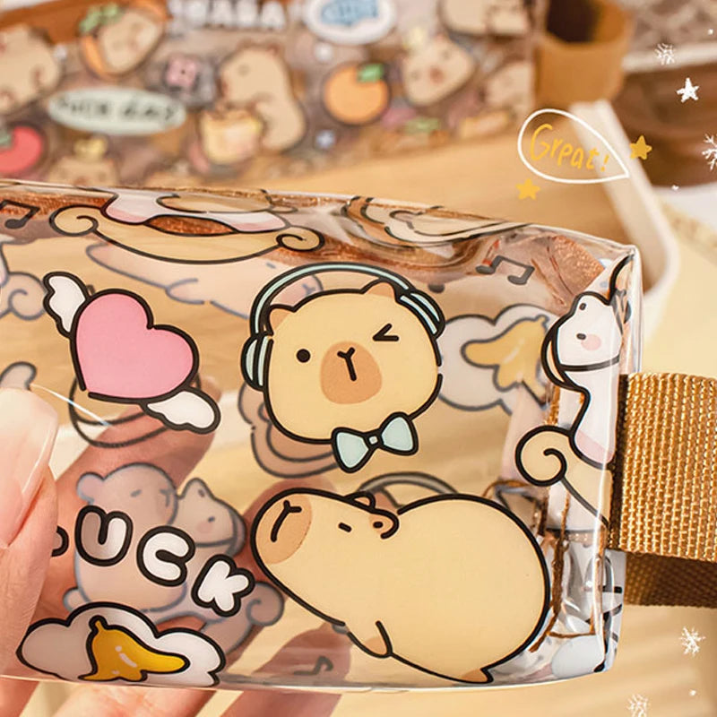 Creative Capybara Pencil Cases Cartoon Cute Pen Bags Kawaii Zipper Pencil Case Students Stationery School Office Supplies Gifts