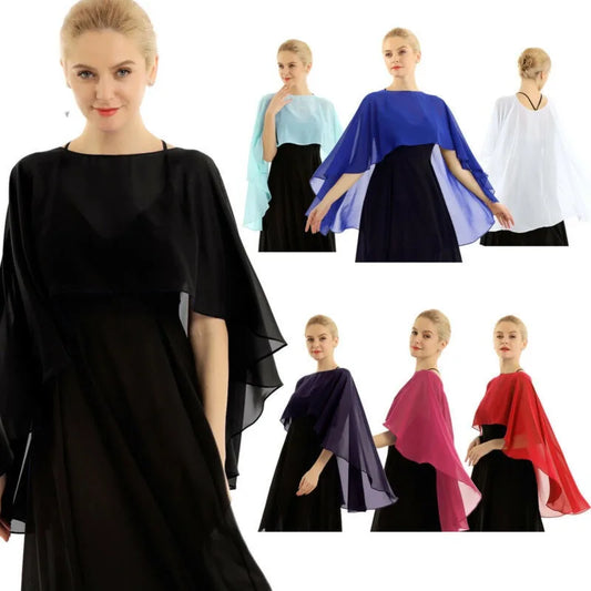 Elegante Chiffon-Hochzeitsschal für Damen Abend-Capes Brautjacke Accessoires