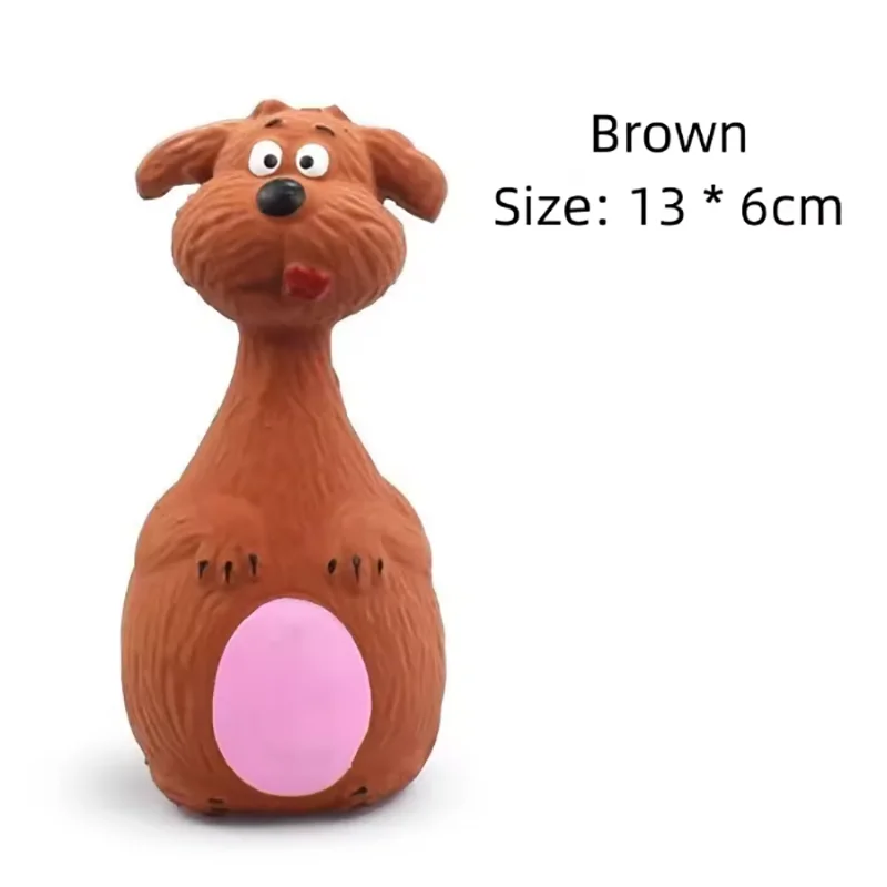 Hot 1 Piece Fat Bellied Cartoon Fun Bite Resistant Latex Sound Dog Toy Purple Elephant White Cow Brown Optional