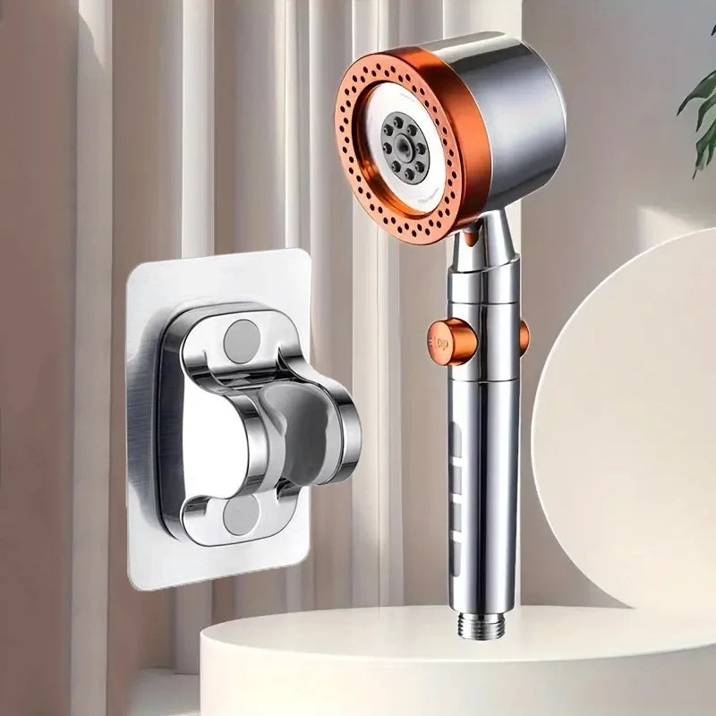 New High Pressure Water Saving Filter Shower Head 5 Modes Handheld Shower Head One Button Stop Bathroom Accessories Set - Shoppiline