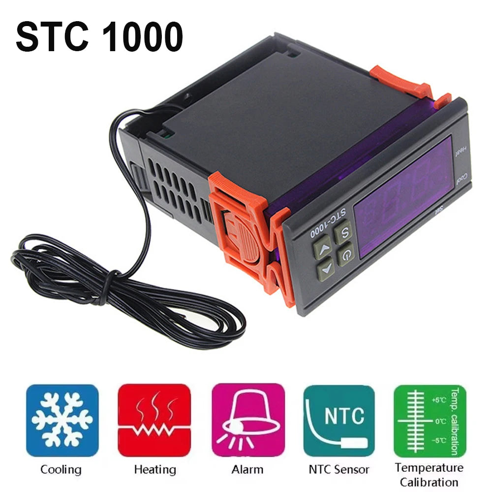 STC-1000 Digital LED Temperature Controller Heating Cooling Centigrade Thermostat 2 Relays Output with NTC Sensor Probe 12v 24v - Shoppiline