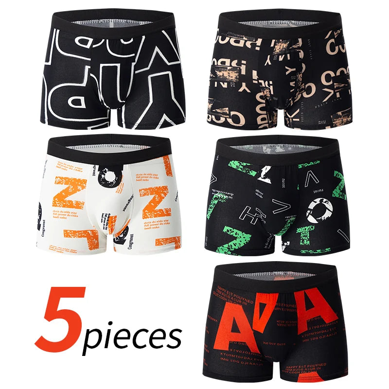 Lot de 5/10 boxers pour hommes, imprimé or noir, confortables et polyvalents, grande taille, sexy, pour jeunes hommes, loisirs sportifs, plage