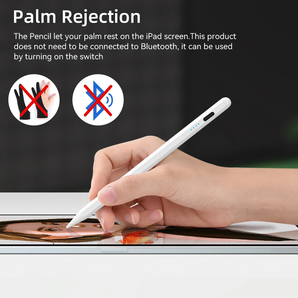 For iPad Pencil 2025 M3 Stylus Pen for Air 6 M2 Pro M4 M5 with Palm Rejection for iPad Pro 11 12.9 13 7/8/9/10/11th Mini5 6 7