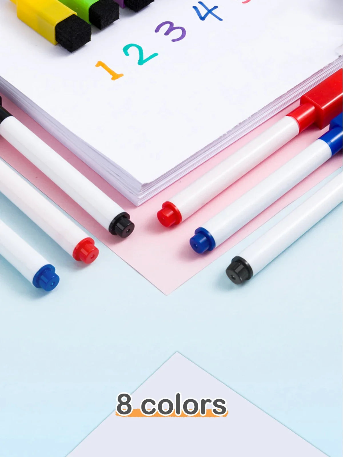 Magnetic Erasable Whiteboard Pen Color Options Blackboard Note Numbering Stationery Office Teaching Supplies for Classroom Use