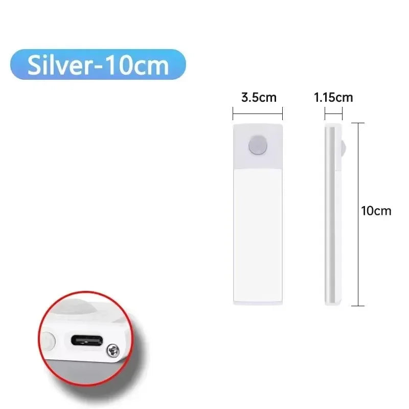 10/20/30/40/50cm 3 in 1 Under Cabinet Lights LED Motion Sensor Light for Cupboard Bedroom Wardrobe Closet Indoor Night Light